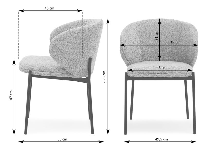 Scaun Marleen (tmavocrem + negru)