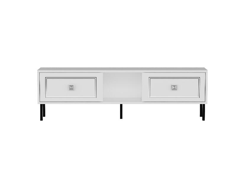 TV asztal/szekrény Nisiku (fehér + ezüst) 