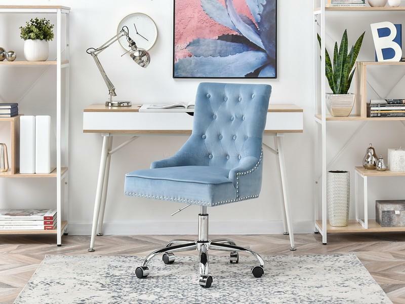 Stolička Sonia (modrá + chrómová)