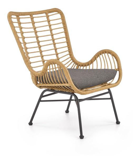 Kerti fotel Ikarusio (természetes kőris + fekete)