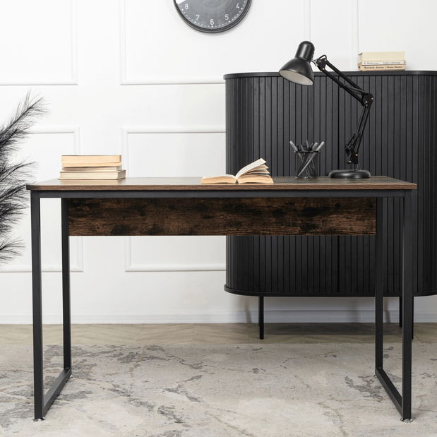 Masă de scris Regular (stejar rustic + negru) 