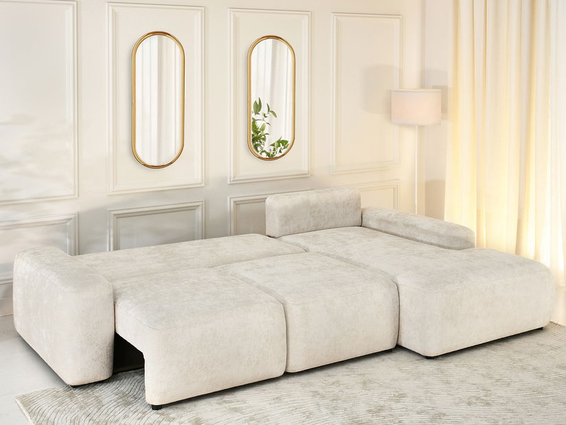 Rohová sedačka Alguna (krémová + čierna)