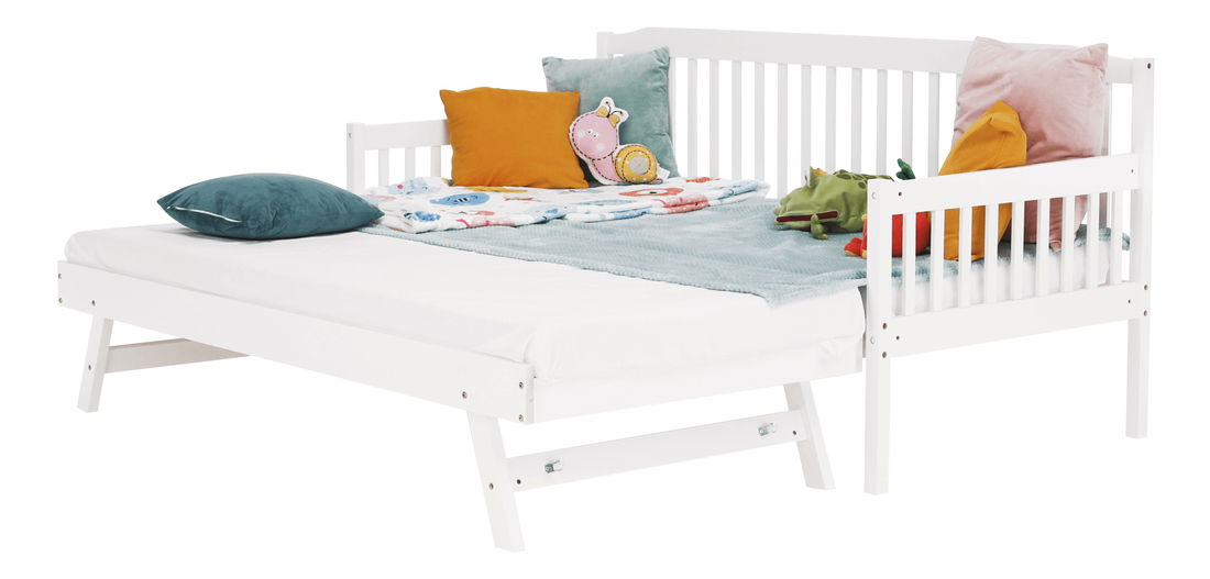 Pat extensibil copii 90 cm Pazzan (alb) (cu somieră)