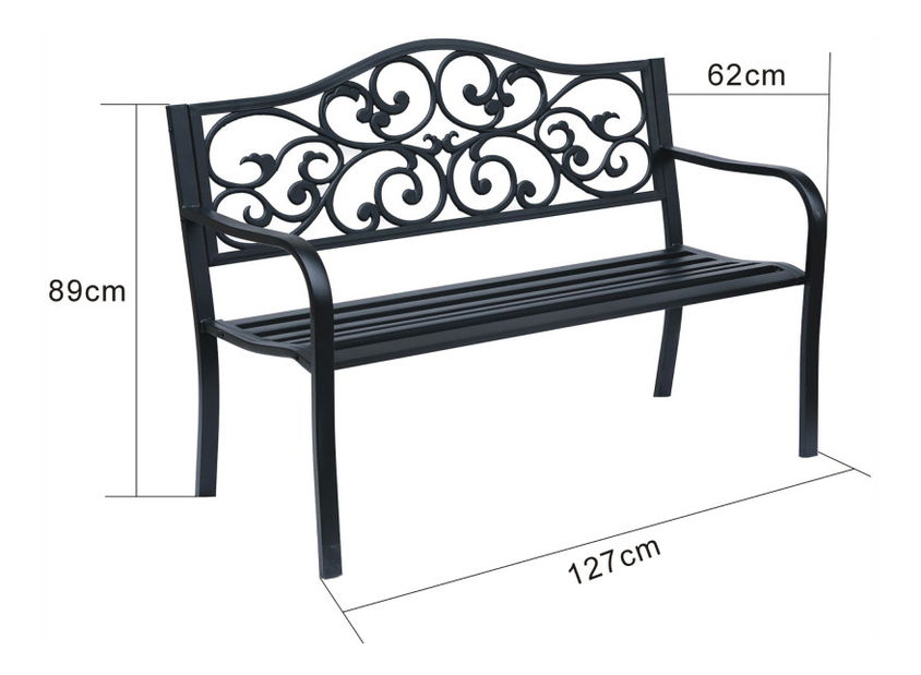 Záhradná lavička Ilta (čierna)