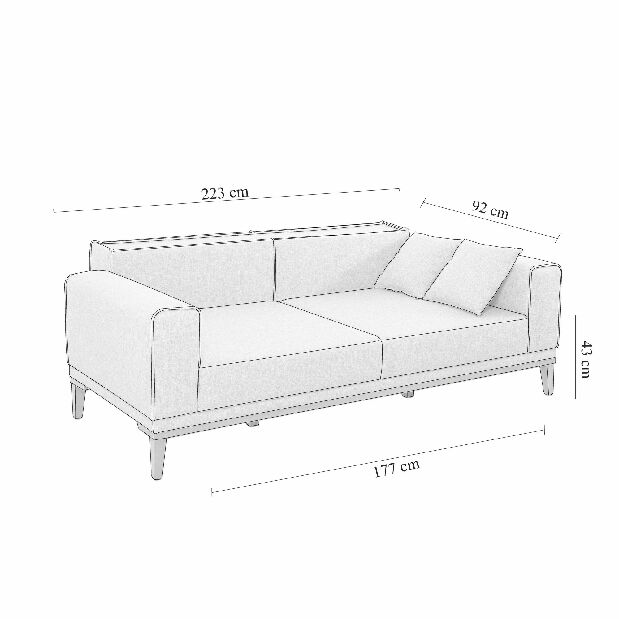 Garnitura za sjedenje 3+1 Lesana (tamnoplava)