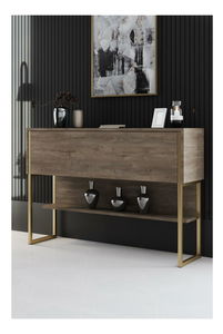 Konzolni stolić Luna 4 (zlatna + orah)