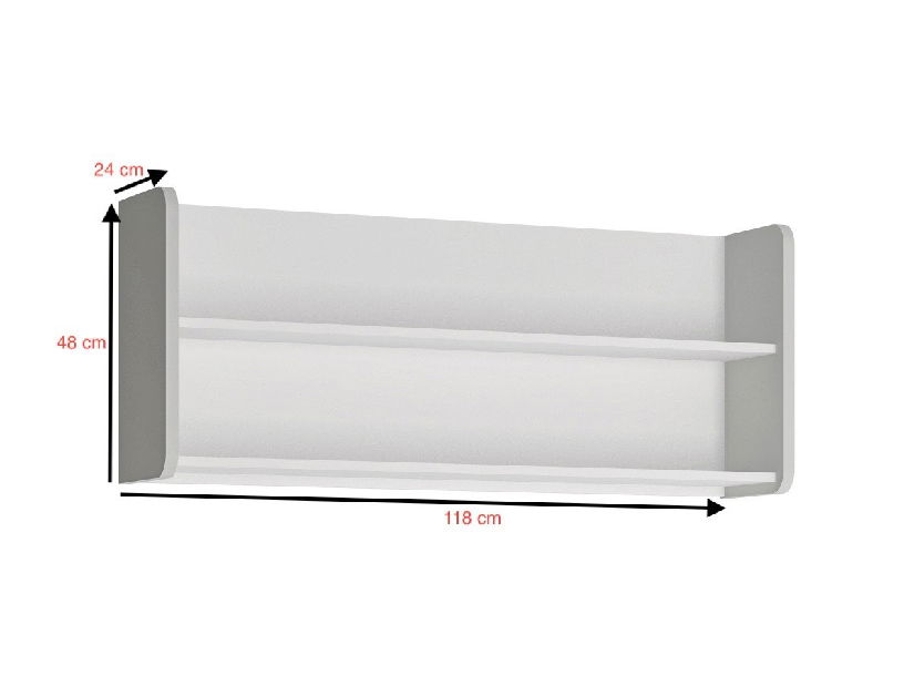 Poliță Albunus P02 (Alb alpin + Gri)