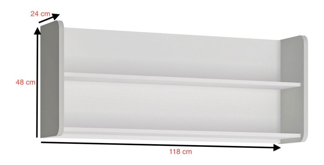 Poliță Albunus P02 (Alb alpin + Gri)