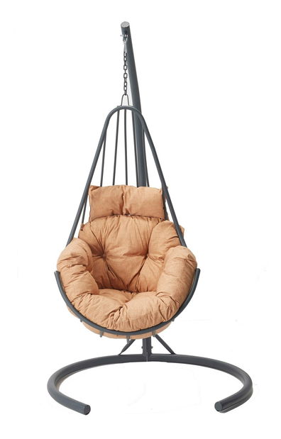 Záhradná hojdacia stolička Karis (antracit + béžová)