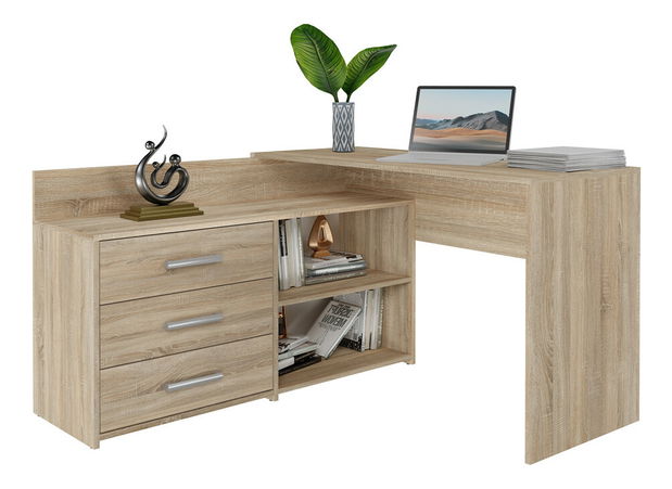 Rohový pc stolík Debio 1 (dub sonoma)