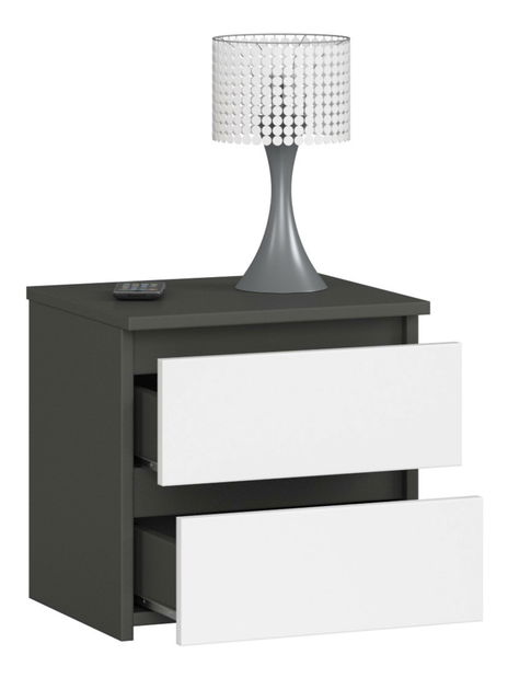 Éjjeliszekrény Cleania CL2 (szürke grafit + fehér)