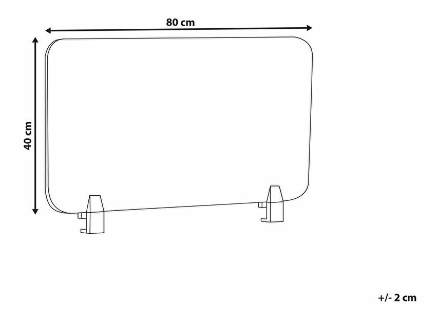 Panou separator birou 80 x 40 cm Walda (galben) 