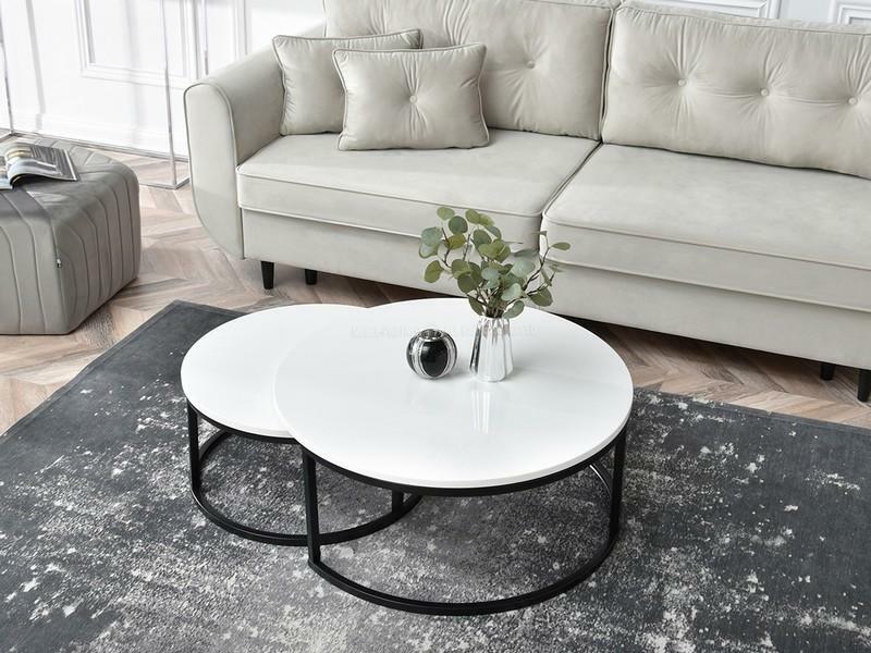 Konferenčný stolík Kolja Zest Xl (biela + čierna)