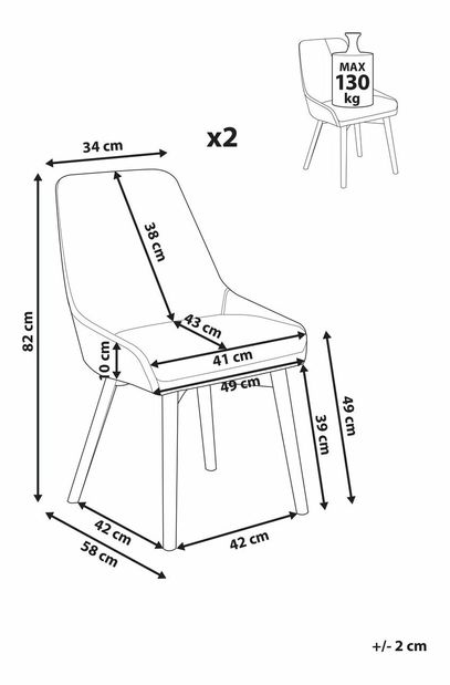 Set 2 buc. scaune sufragerie Maggie (negru)