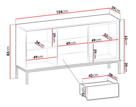 Vitrină Dernas KSZ154 (Negru grafit + Stejar wotan) (cu iluminat LED galben)