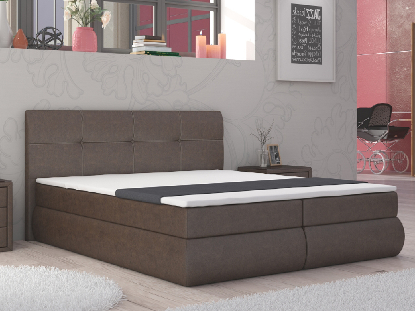 Manželská posteľ Boxspring 180 cm Peoria (s matracmi)