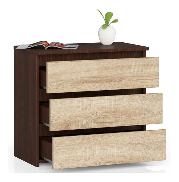 Comodă Cleania CL3 (wenge + Stejar sonoma)