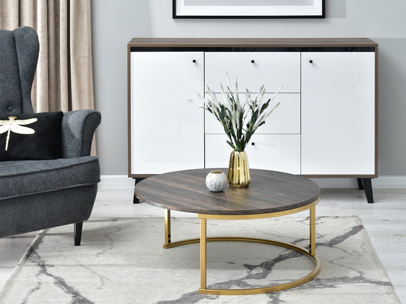 Dohányzóasztal Kolja Stolik Xl (tölgy + arany)