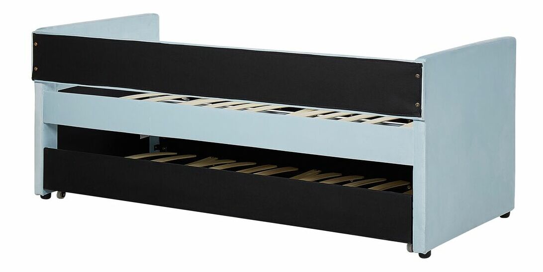 Jednostruki krevet 200 x 90 cm Tish (plava) (s podnicom)