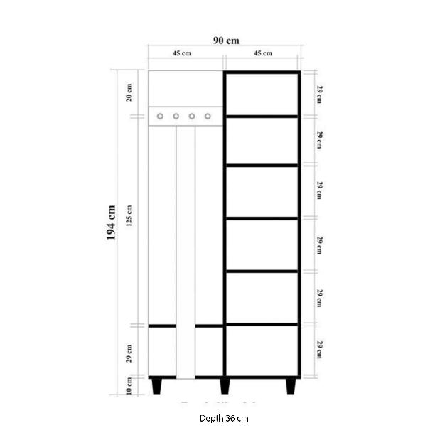 Set mobilier pentru hol Gardin (Stejar sonoma)