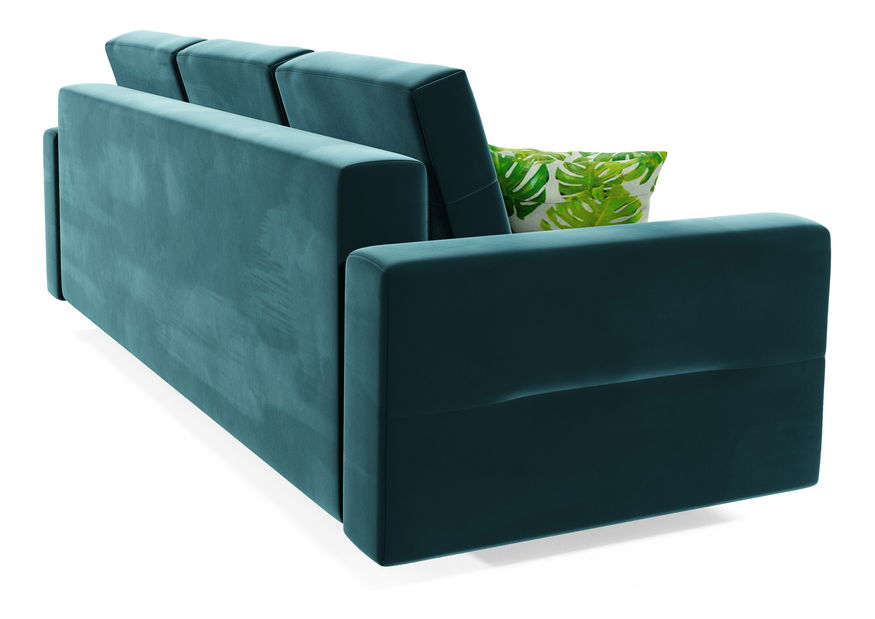 Rozkladacia pohovka Bergenia (tmavozelená) (s vankúšmi)