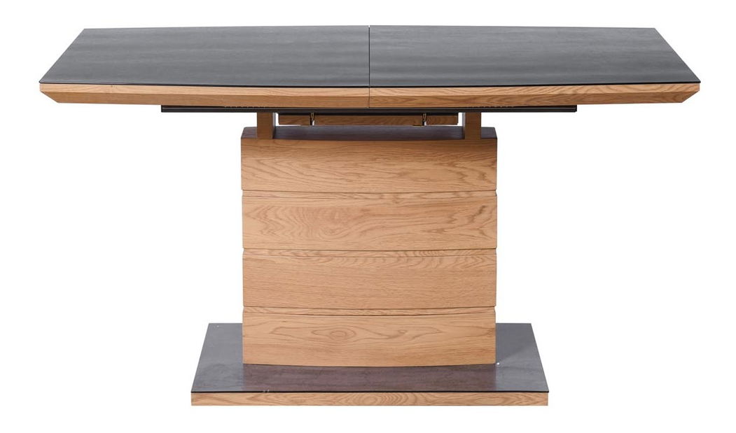 Jedálenský stôl Caminne (dub zlatý + tmavosivá) (pre 6 až 8 osôb)