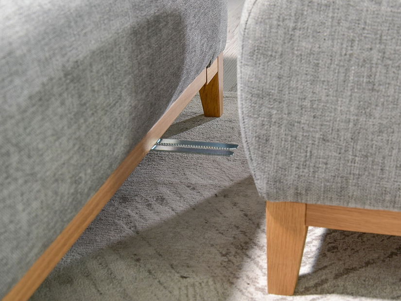 Canapea două locuri Salida (gri + stejar)