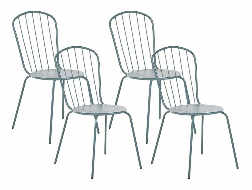 Set 4 ks záhradných stoličiek Chewy (modrá)