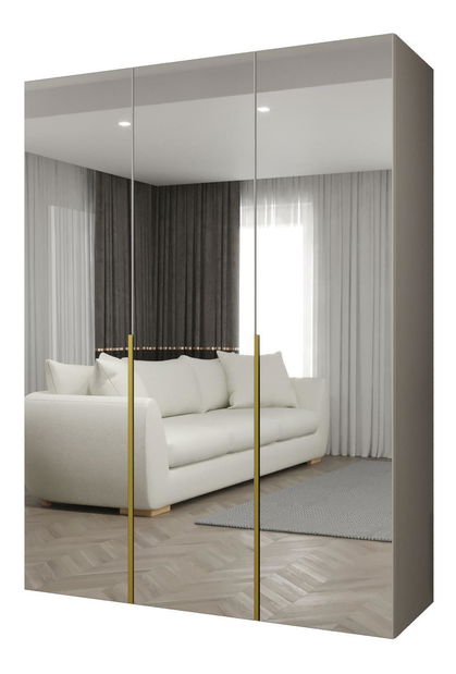 Dulap de haine 150 cm Alice 3 (Cașmir + Auriu)