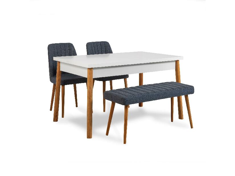 Set mobilier sufragerie Bimuvo 4 (albastru marin + pin atlantic) (pentru 4 persoane)