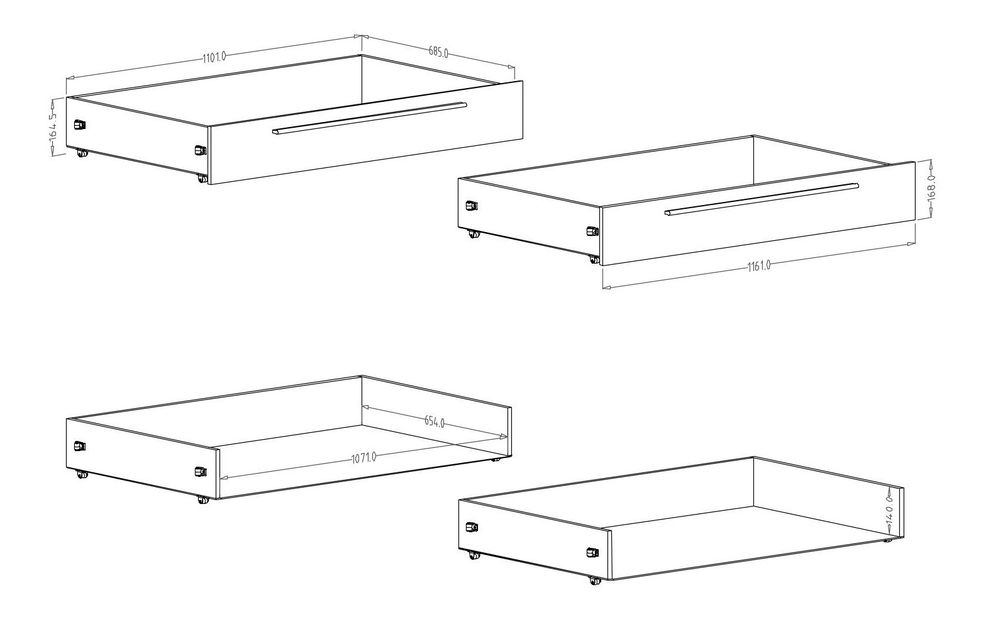 Úložný priestor k posteli Typ 83 (dub artisan + dub čierny) *výpredaj