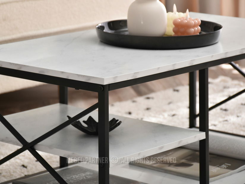 Măsuță de cafea Jukky Stol (alb + negru)