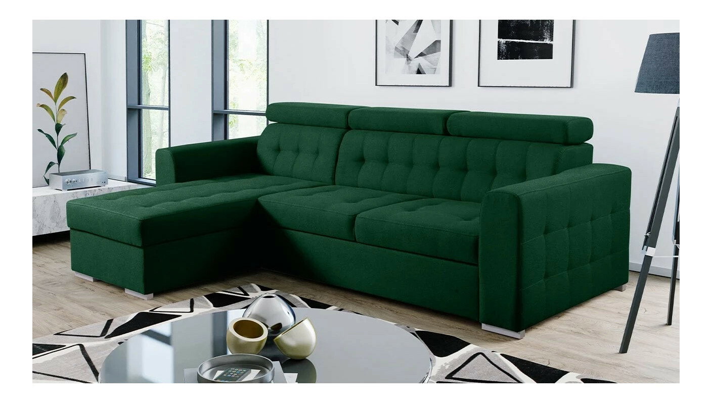 Sarokkanapé Somkera (sötétzöld) (B)