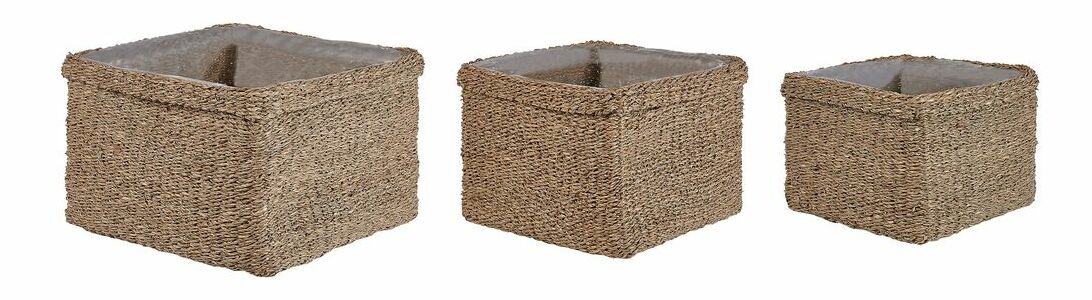 Sada 3 kvetináčov Rivul (béžová)