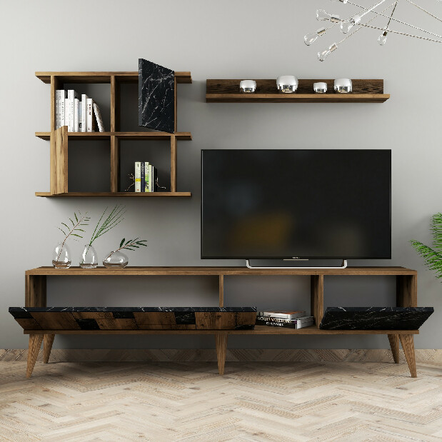 Mobilier living Madryt (Nuc + Negru)