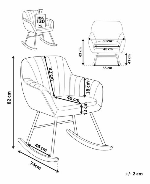 Hojdacia stolička Luan (sivá)