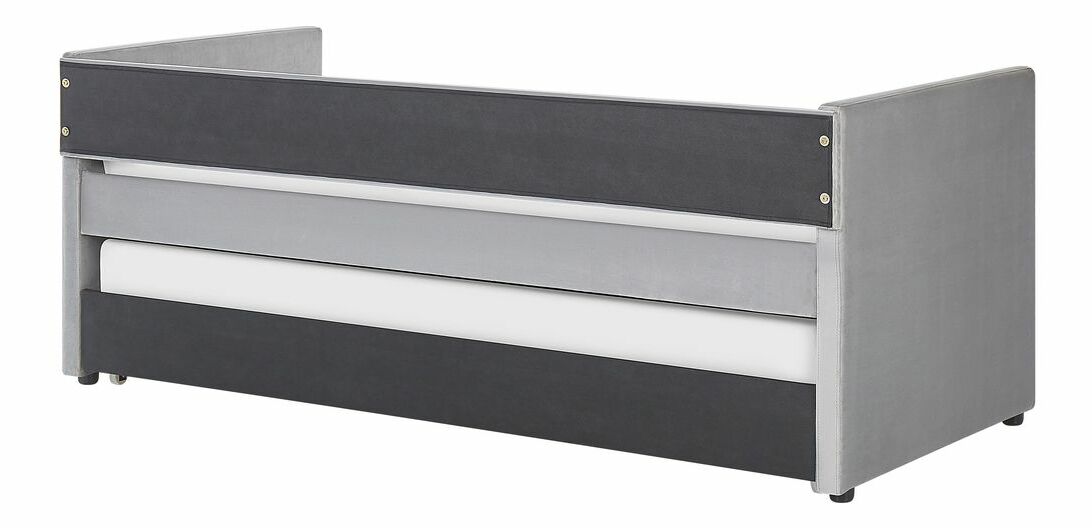 Pat de o persoană 200 x 90 cm Tish (gri) (cu somieră)