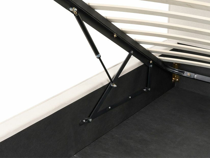 Bračni krevet 180 cm Moiza (bež) (s podnicom) (s prostorom za odlaganje)