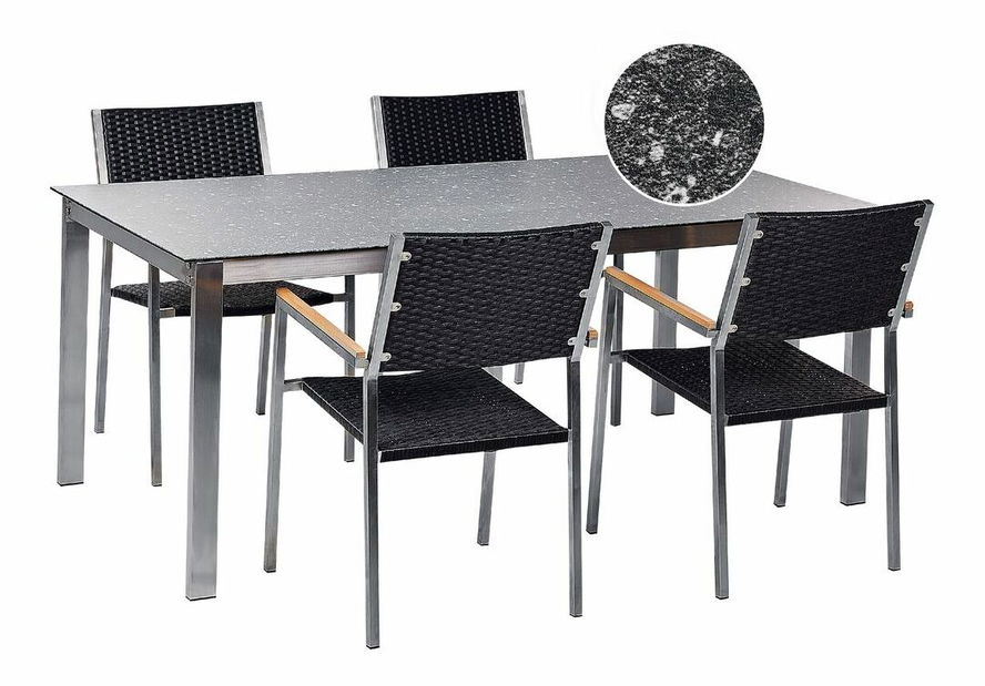 Kerti készlet Cleopatra (fekete rattan)