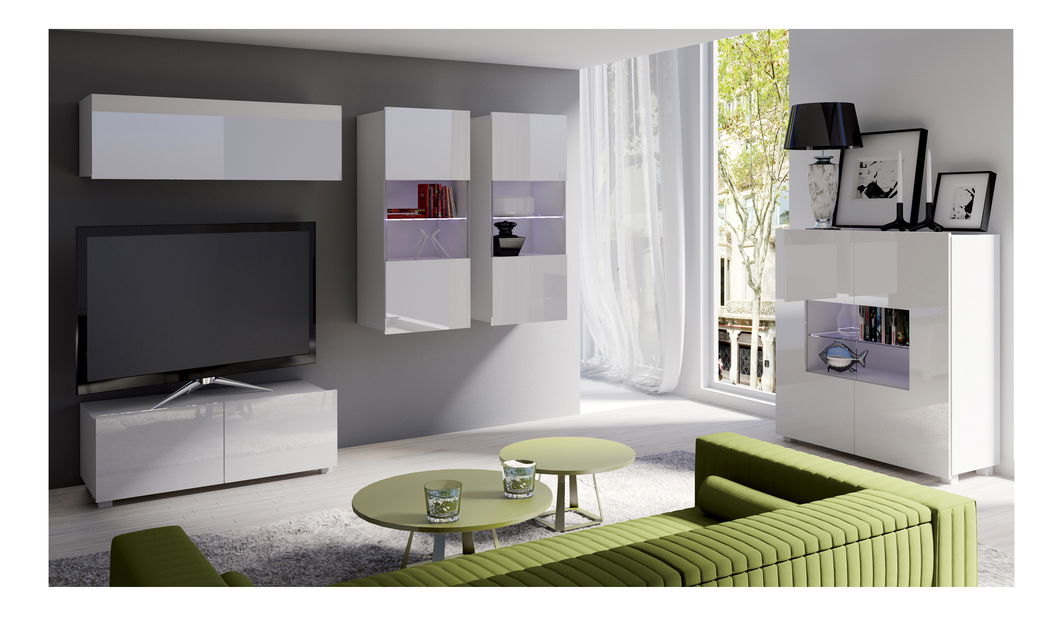 Mobilier living Calabria C12 (Alb) (fără iluminat)
