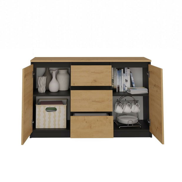 Comodă Musecalo 11 (stejar artisan + antracit)