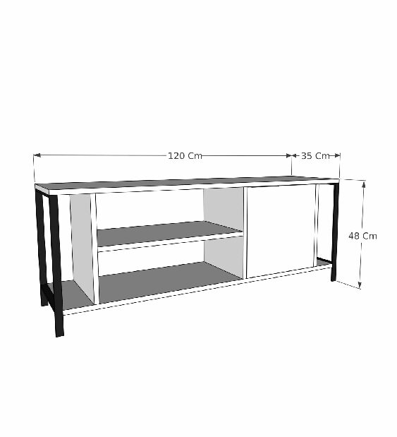 TV stolík/skrinka (antracit)