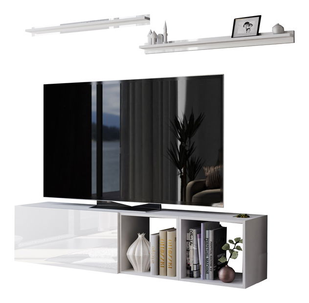 Obývacia stena Berny 17 (biela + biely lesk)