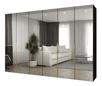 Ormar za garderobu 300 cm Alice 3 (crna + zlatna)
