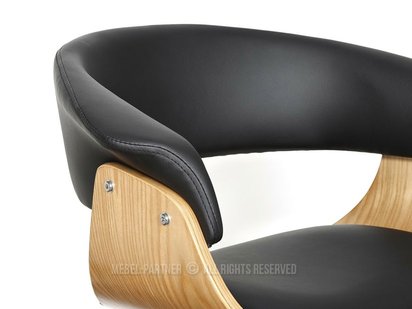 Scaun bar Elynah 75 (negru + stejar)