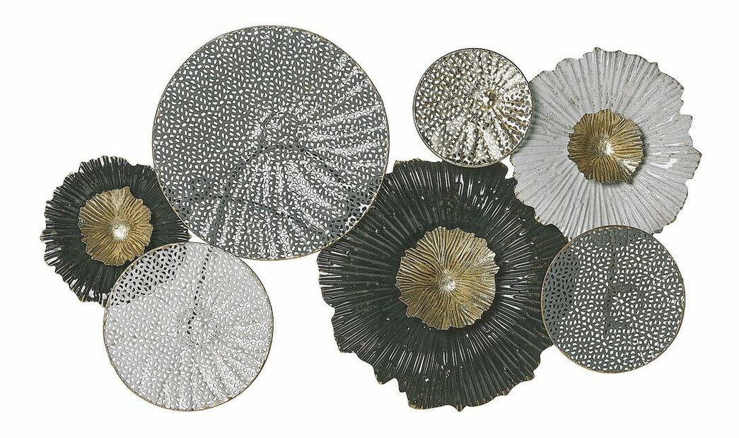 Nástenná dekorácia ZIRIUM (čierna + strieborná)