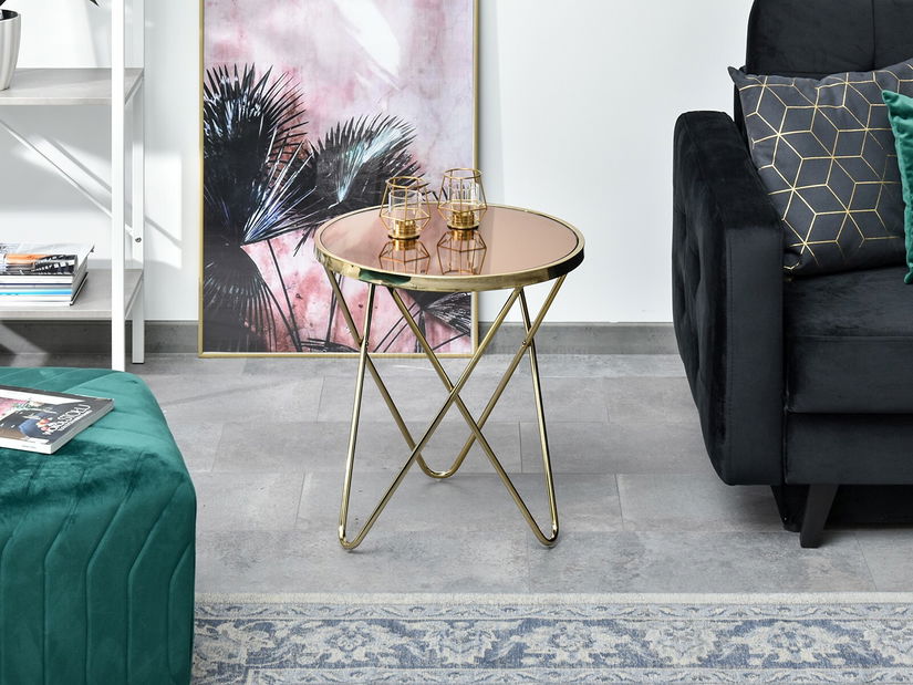 Konferenčný stolík Armin S (zlatá + hnedá)