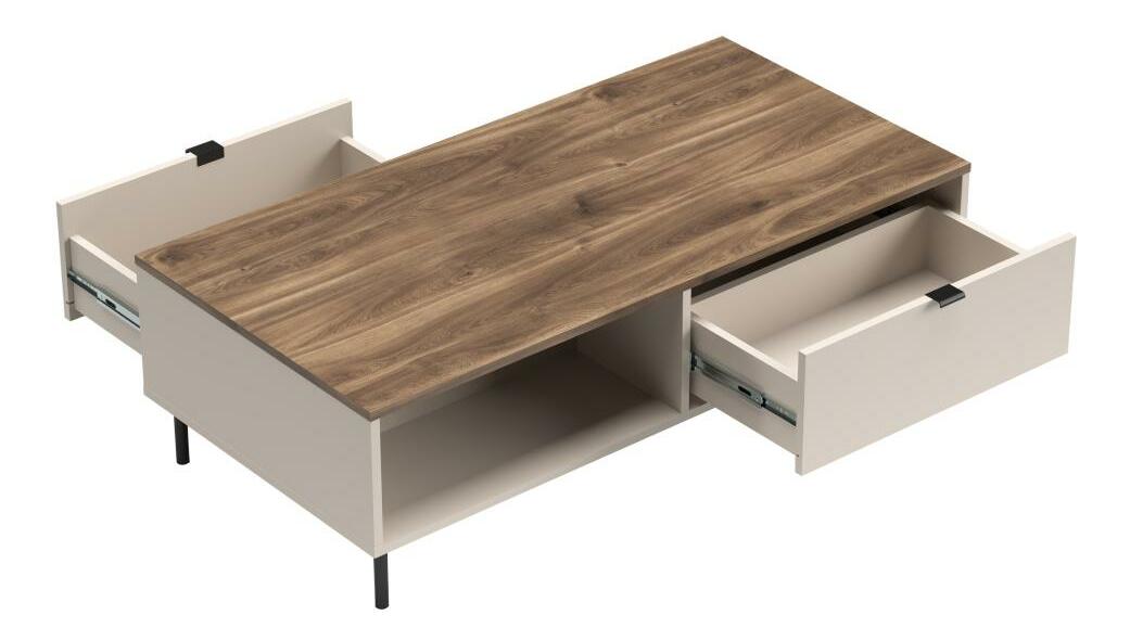 Masă de cafea Explicaba (cashmir + stejar castello) 