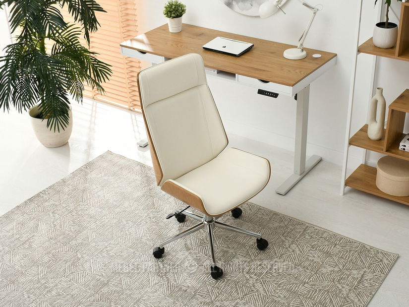 Stolička Aukley (krémová + chrómová)