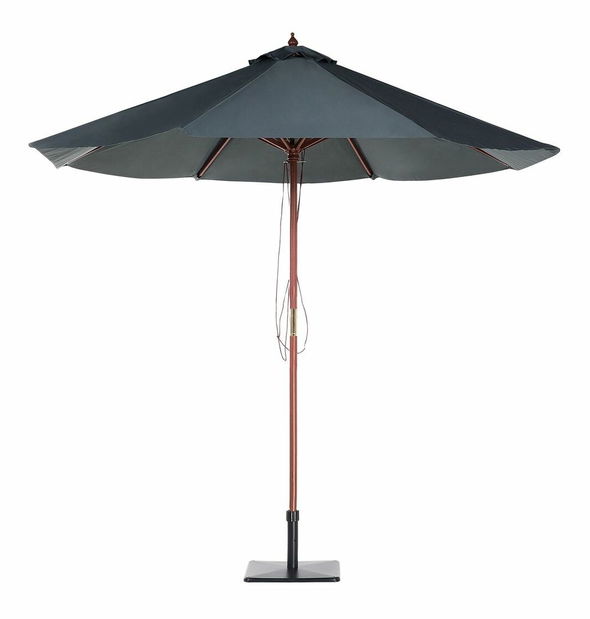 Záhradný slnečník 270 cm TRATORIA II (drevo) (tmavosivá)